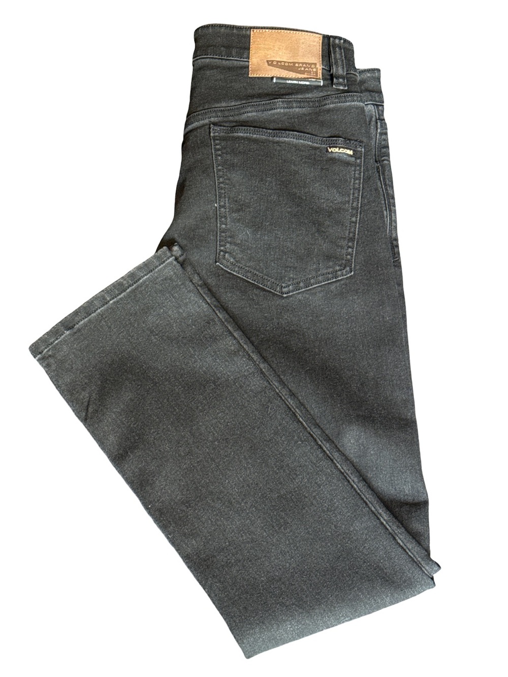 Volcom 2 x 4 Skinny - Slim Straight Washed Black Jeans Sz: 31 x 29”
